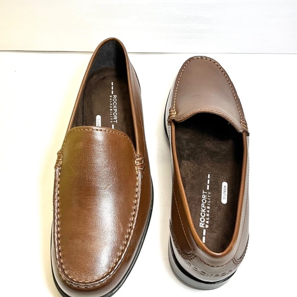 Rockport Classic Brown Leather Men’s Loafers Size 6.5W - Picture 3 of 8